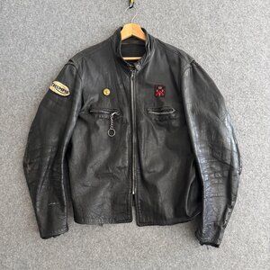 60s Brooks Cafe Racer Vintage Leather Motorcycle Triumph Jacket Large 44